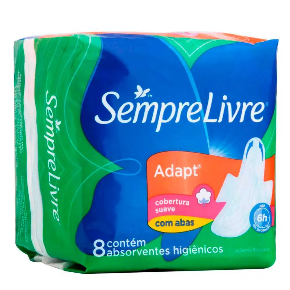 Absorvente Sempre Livre Adapt Suave Com Abas 8 Unidades