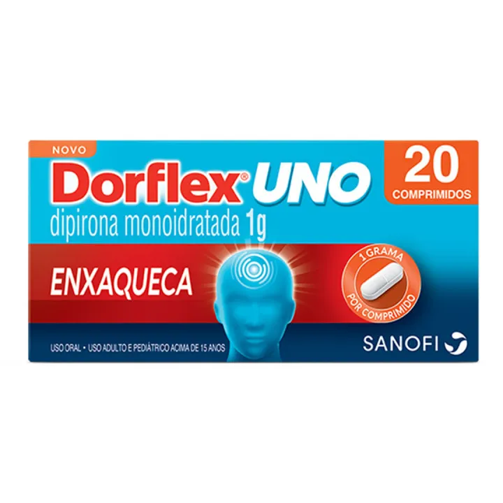 dorflex uno 1g, caixa com 20 comprimidos