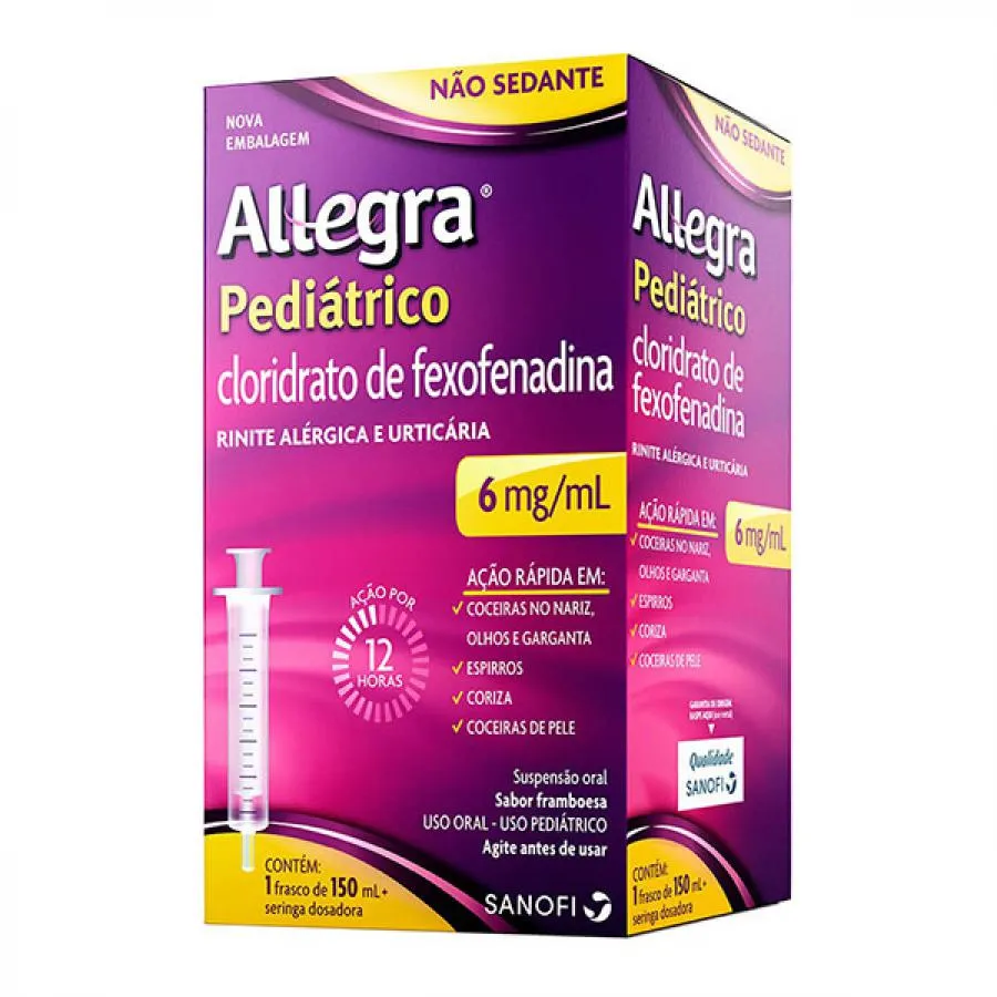 allegra pediatrico 6mg suspensao oral 150ml