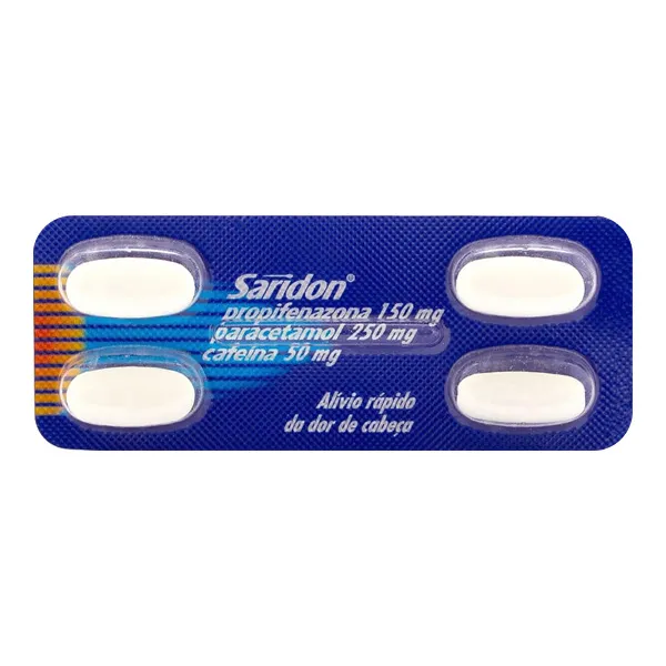 saridon com 4 comprimidos
