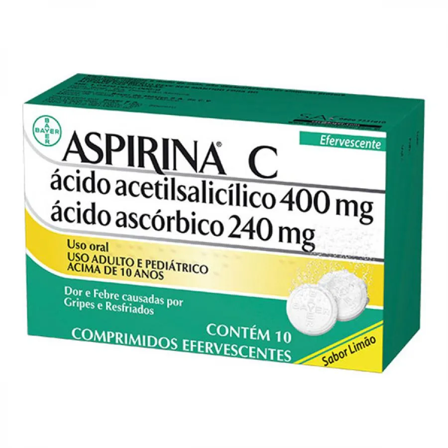 aspirina c com 10 comprimidos efervescentes