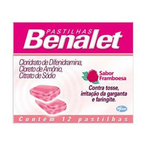 benalet com 12 pastilhas sabor framboesa