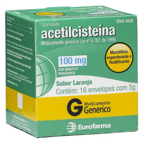 acetilcisteina 16 envelopes com 5g sabor laranja