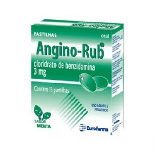 angino rub sabor menta 16 pastilhas