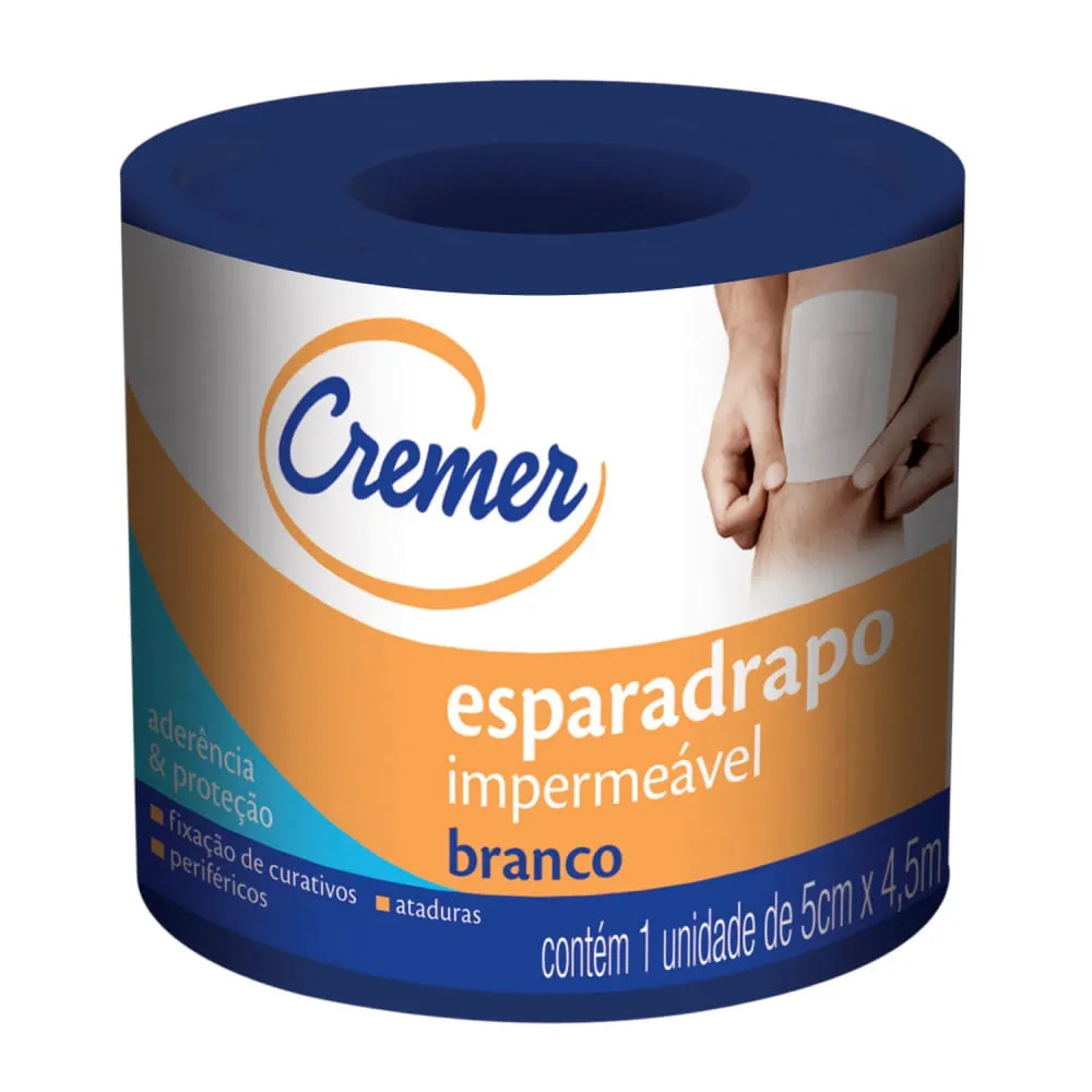 Esparadrapo Impermeável Branco Cremer 5cmx4,5m