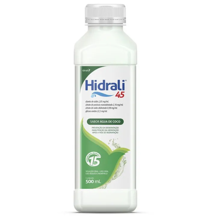 soro de reidratacao hidrali 45 sabor agua de coco 500ml
