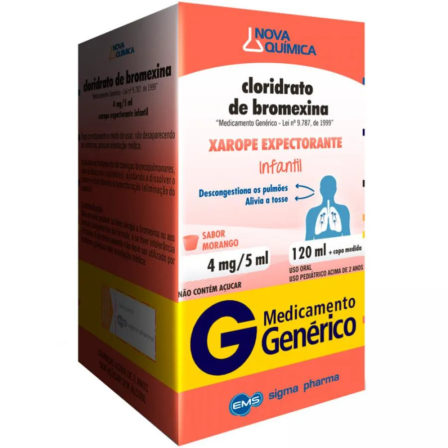 cloridrato de bromexina xarope pediátrico com 120ml