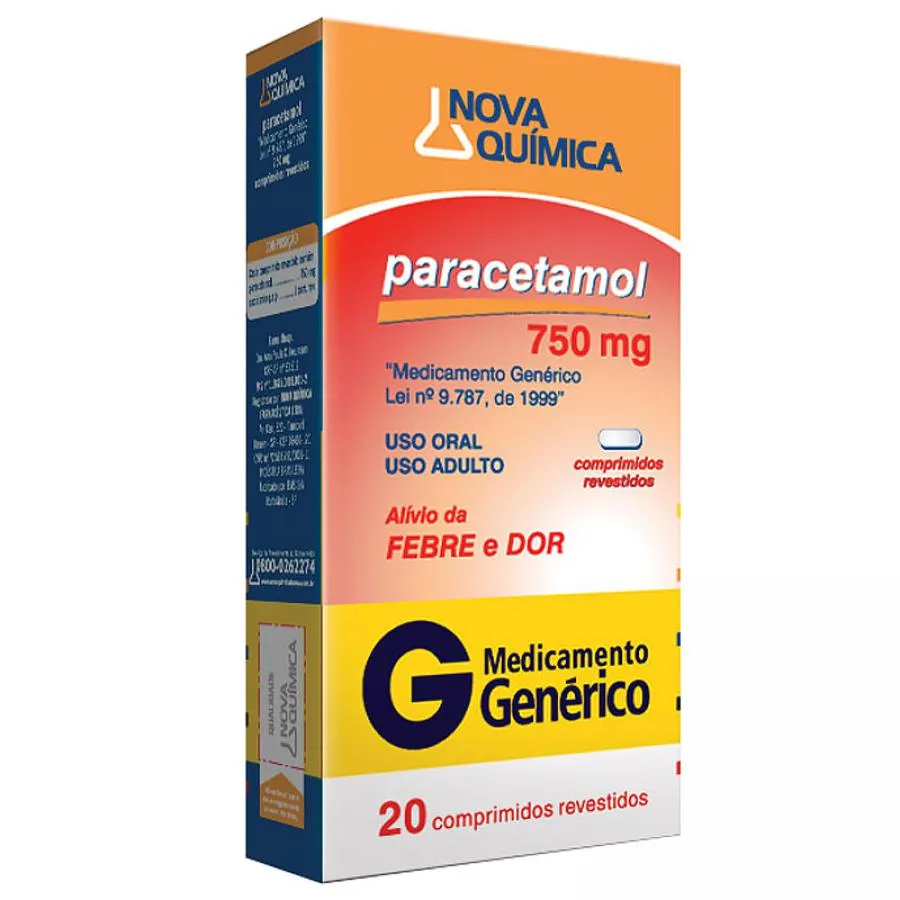 paracetamol 750mg 20 comprimidos