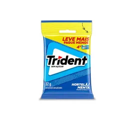 Chiclete Trident Sabor Duradouro Hortelã e Menta 32g - 4 Unidade
