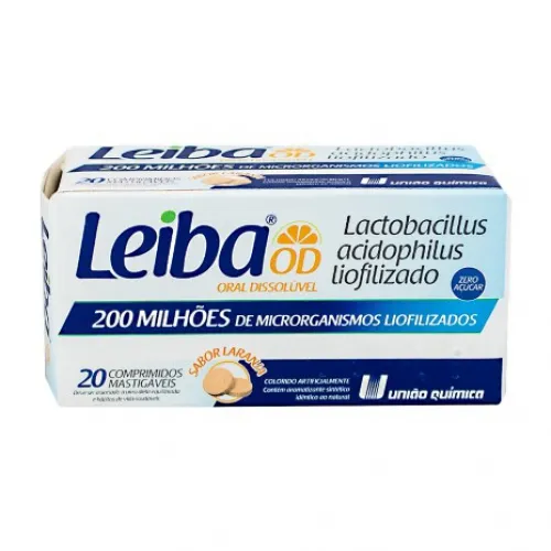 leiba od com 20 comprimidos mastigaveis