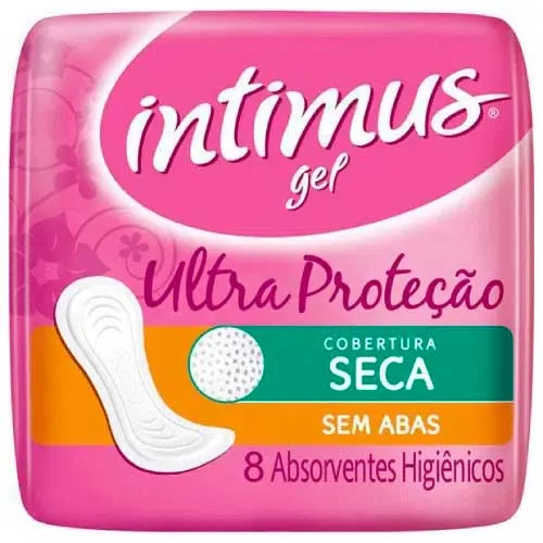Absorvente Intimus Gel Tripla Proteção Seca Sem Abas 8 Unidades