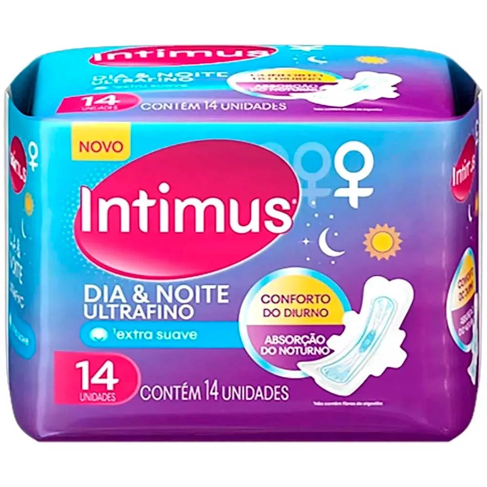 Absorvente Intimus Dia E Noite Ultrafino Com Abas 14 Unidades