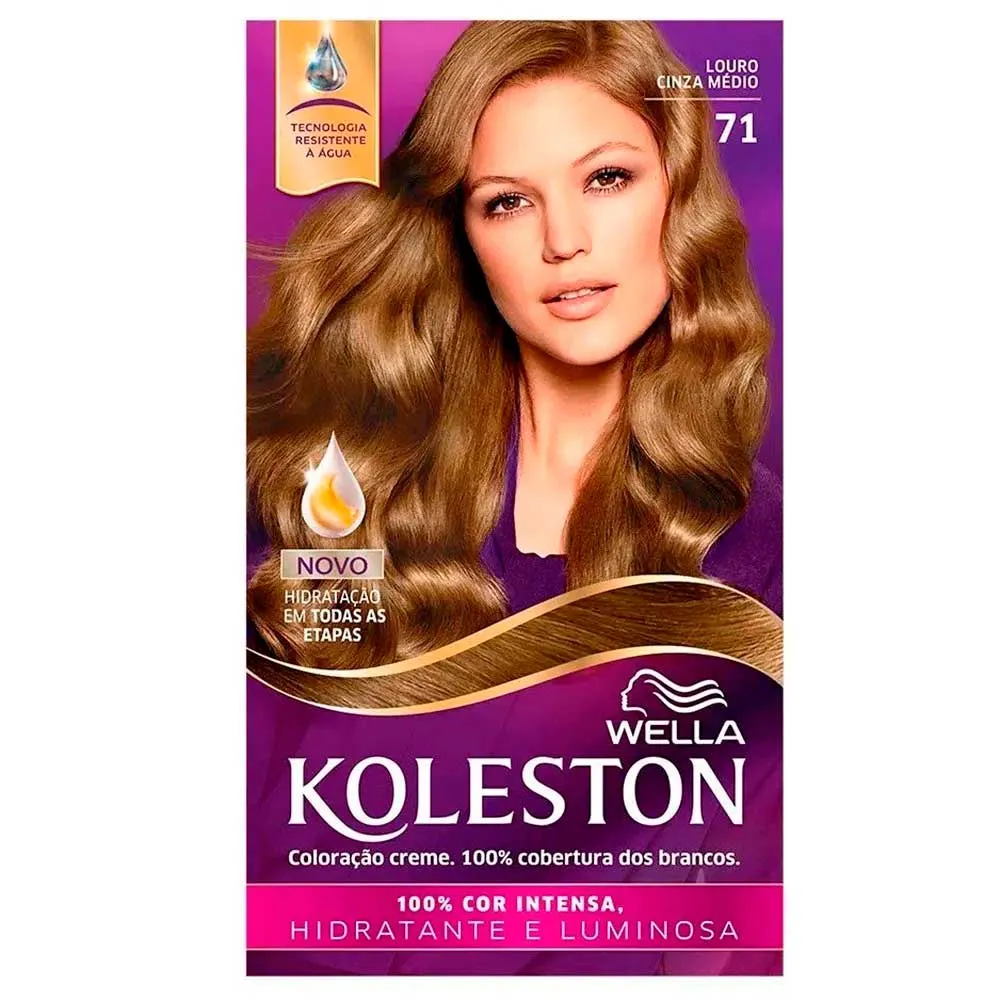 Tintura Wella Koleston N 71 Louro Cinza Médio 1 Kit