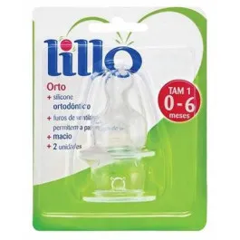 Bico de Mamadeira Lillo Ortodôntico Silicone - Tamanho 1 - 0 a 6 Meses - 2 Unidades