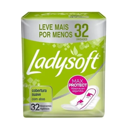 Absorvente Ladysoft Elite Suave Com Abas 32 Unidades