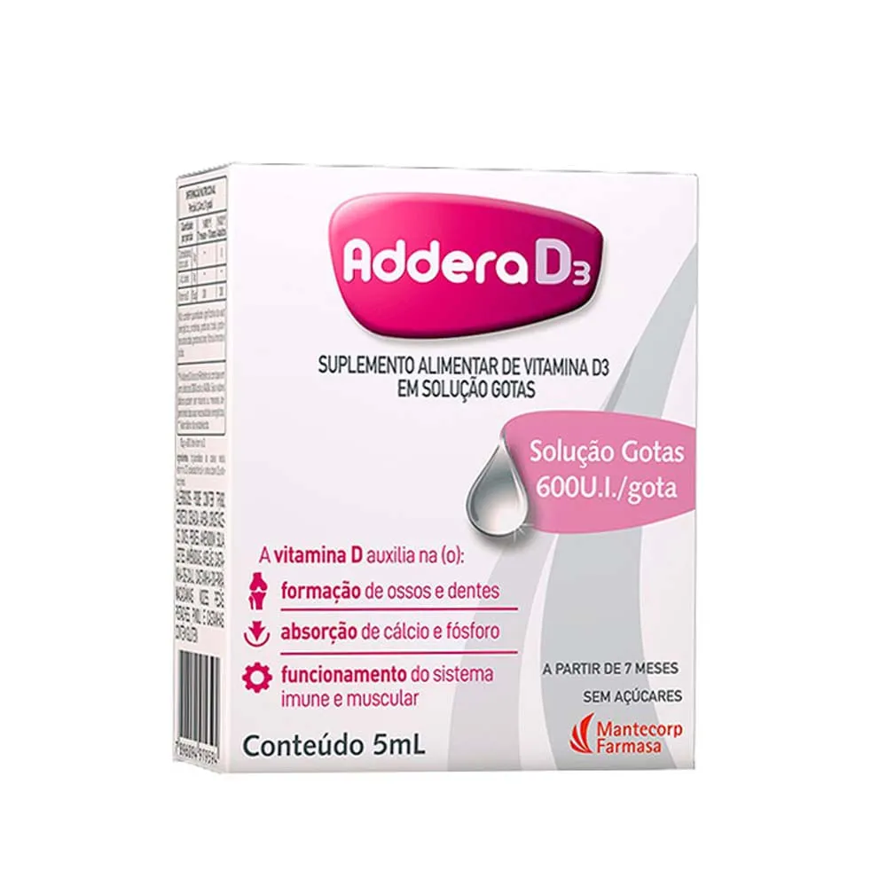 Addera D3 600ui Solução Oral 5ml
