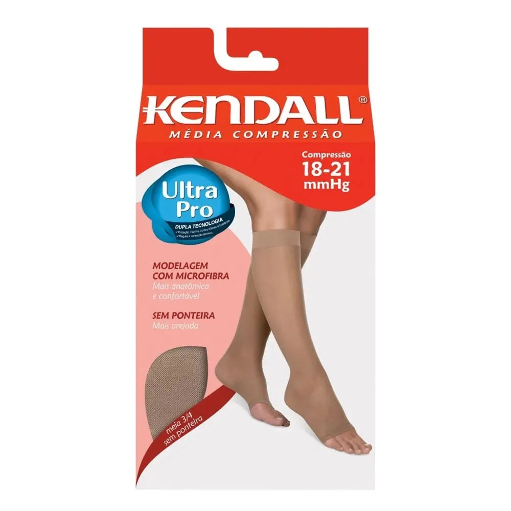 Meia De Compressão 3/4 Kendall 20-30 Ponteira Aberta P Mel 1 Par