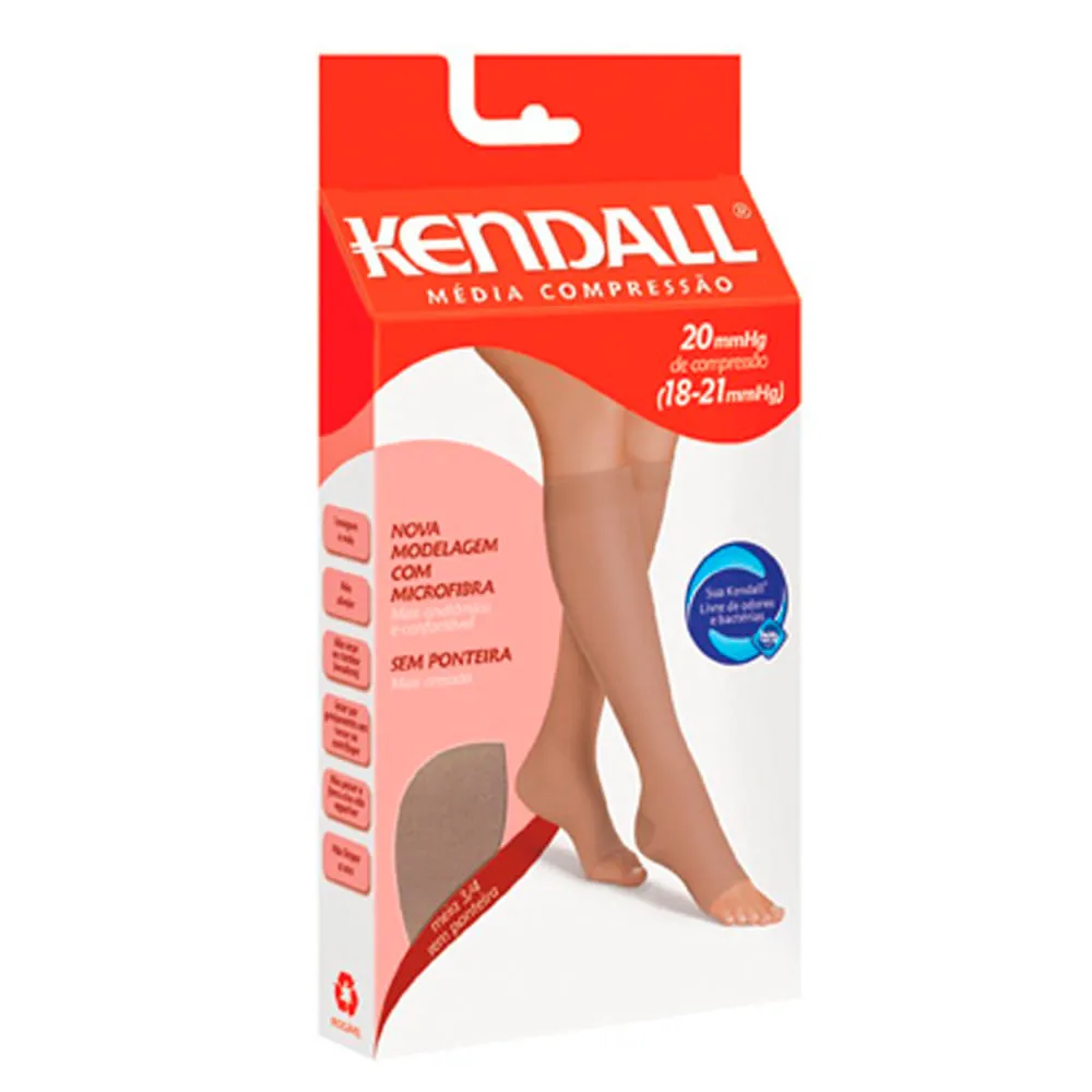 Meia 3/4 Kendall Média Compressão Ponteira Aberta Mel P 1 Unidade