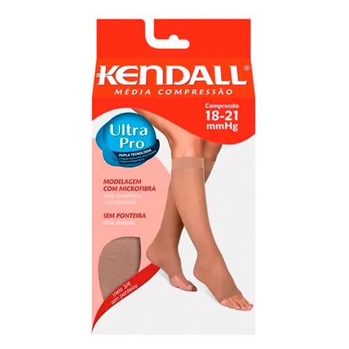 Meia Feminina Kendall Média Compressão 3/4 Sem Ponteira Cor Mel M 1 Unidade