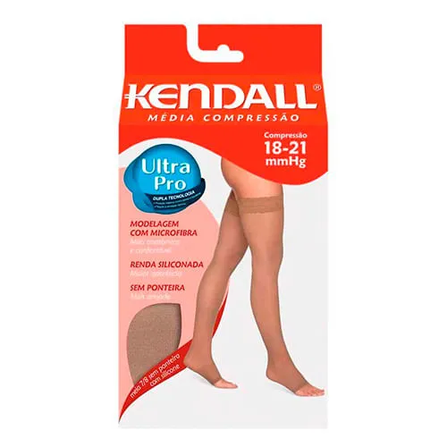 Meia Feminina Kendall Média Compressão 7/8 Ponteira Aberta Cor Mel M 1 Unidade