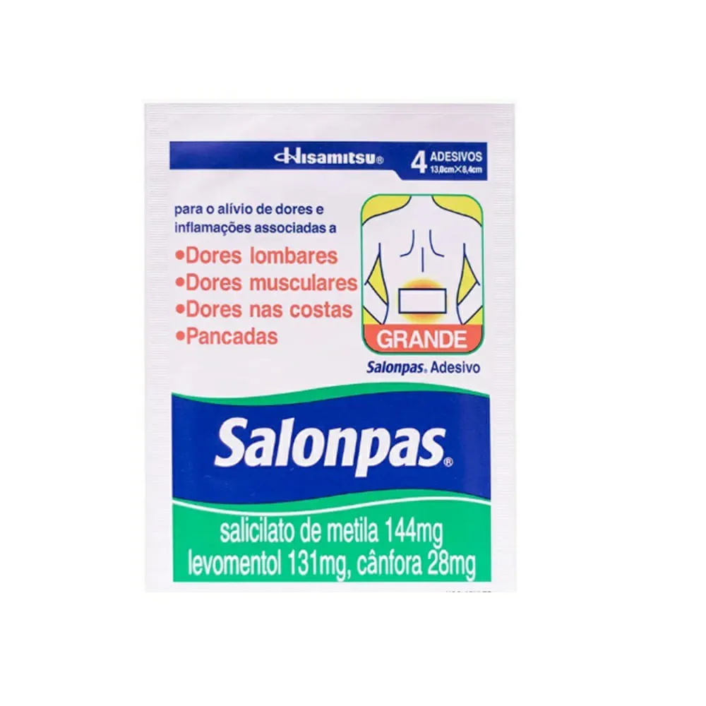 adesivo salonpas pequeno com 4 unidades