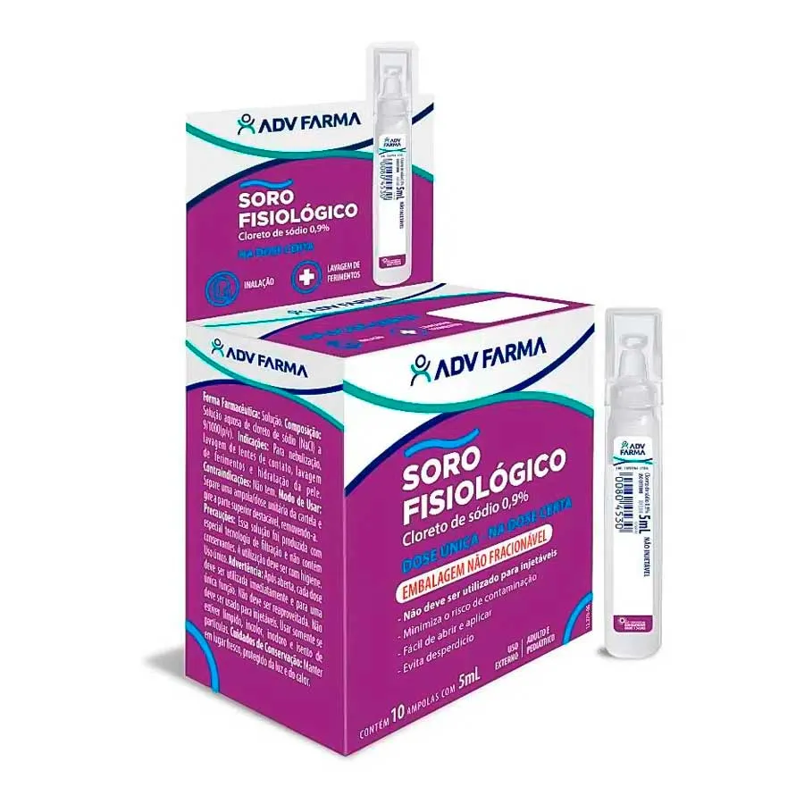Solução Fisiológica Cloreto De Sódio Ampola 5ml