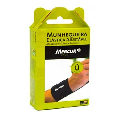 Munhequeira Elástica Ajustável Mercur Preta 1 Unidade