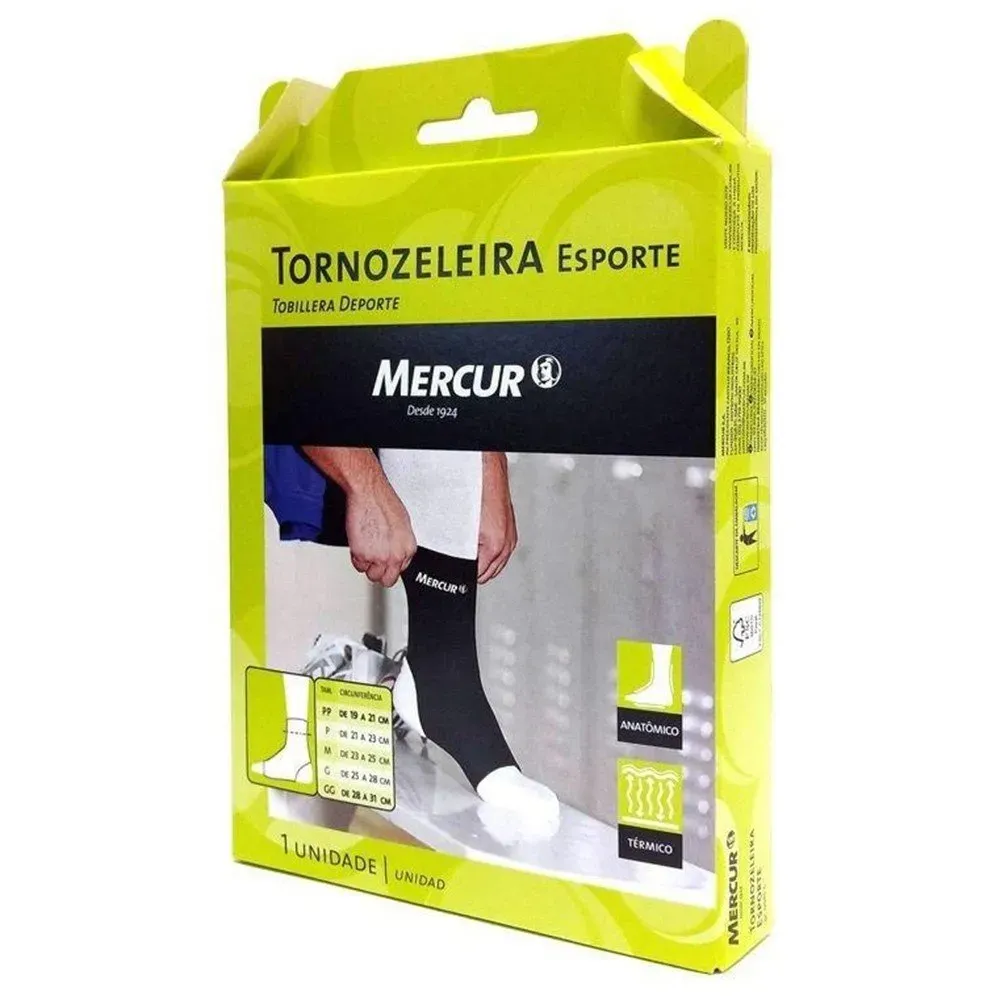 Tornozeleira Mercur Esporte Gg Preto 1 Unidade
