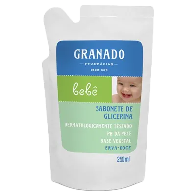 Refil sabonete liquido infantil granado erva doce bebe 250ml
