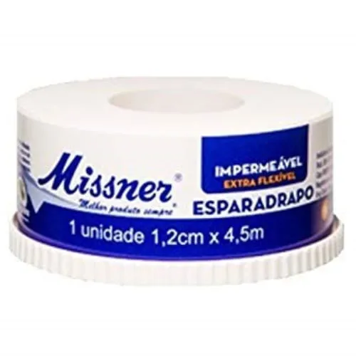 Esparadrapo Impermeável Branco Missner 1,2cmx4,5m