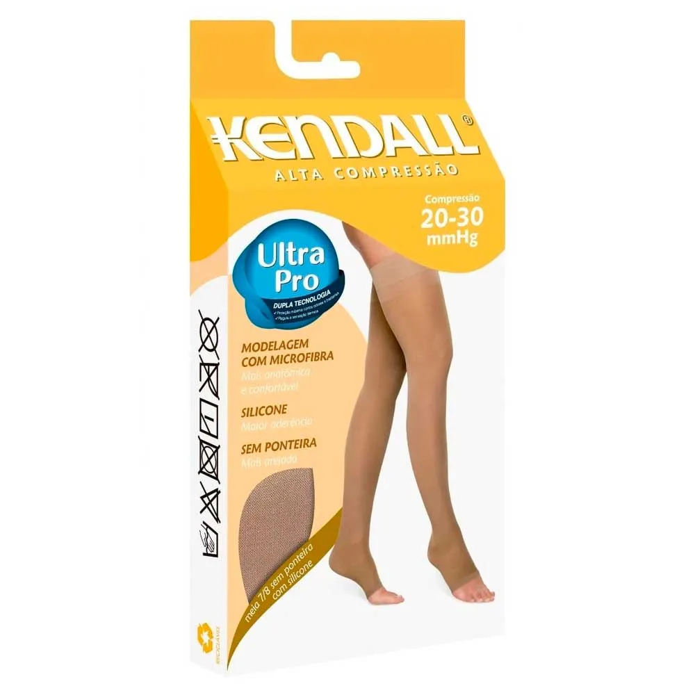 Meia Feminina Kendall Alta Compressão 7/8 Sem Ponteira Cor Mel M 1 Unidade