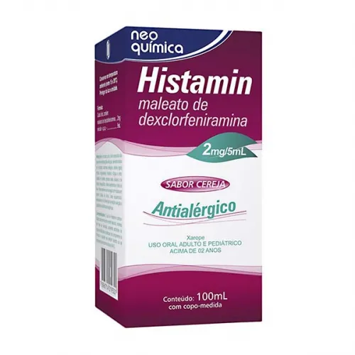 histamin 0,4mg/ml,1 frasco com 100ml de xarope + copo medidor