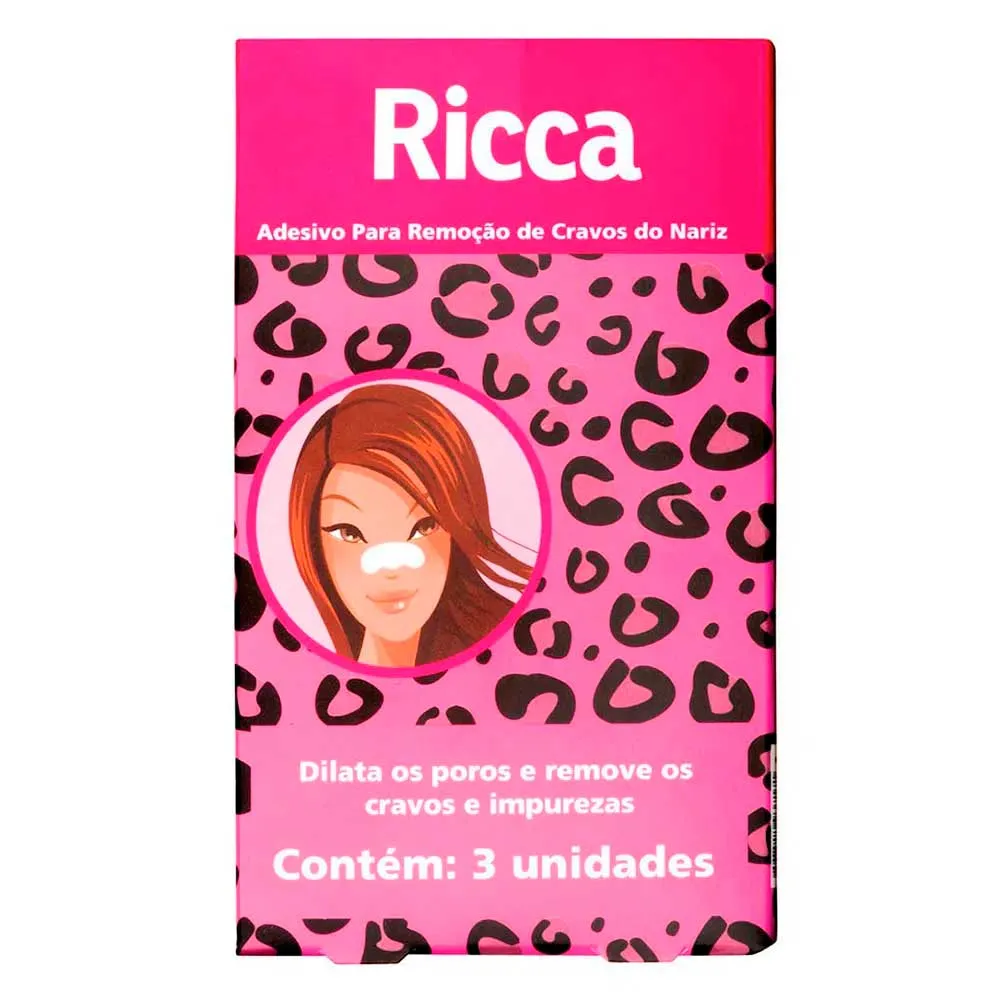 Adesivos Para Remoção De Cravos Do Nariz Ricca 3 Unidades
