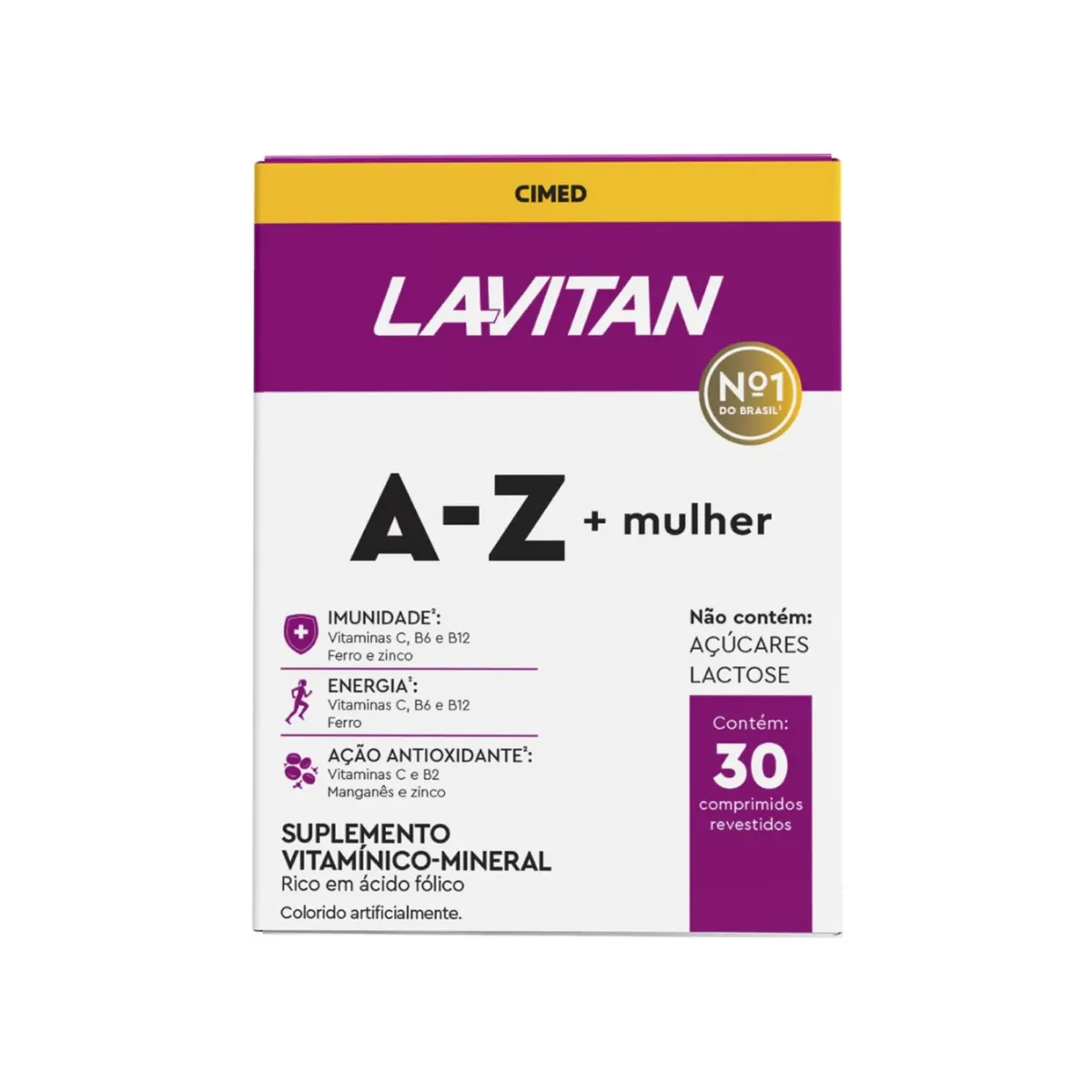 suplemento vitamínico mineral lavitan a-z mulher com 30 comprimidos