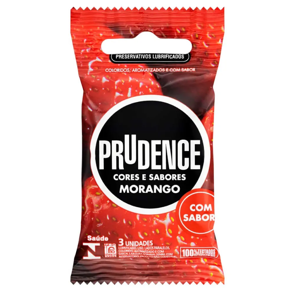 Preservativo Prudence Morango 3 Unidades