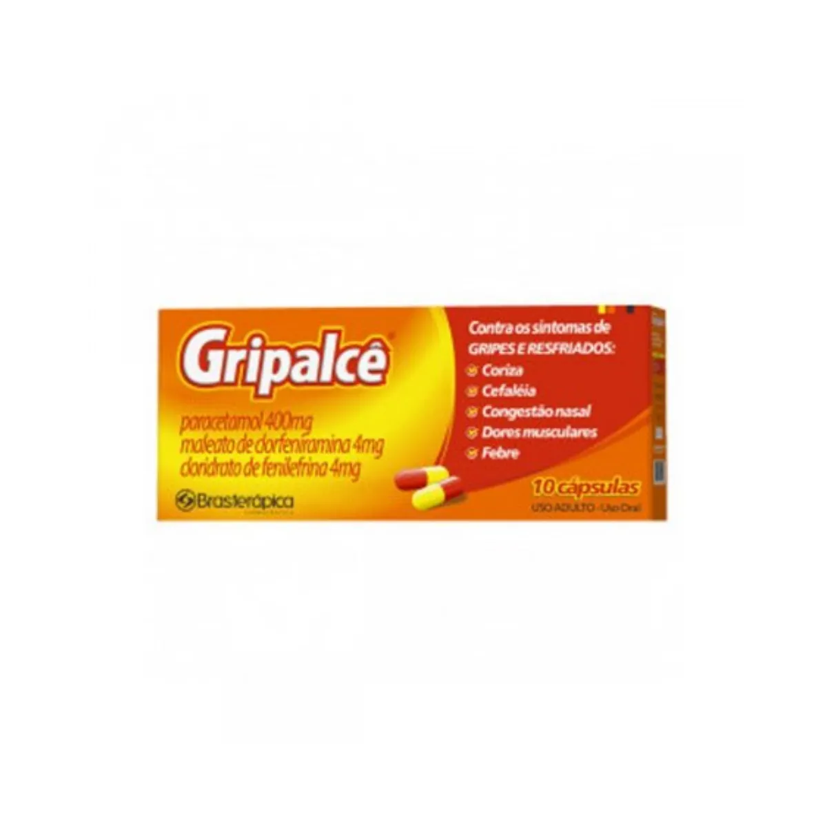 gripalcê 400mg + 4mg + 4mg, blíster 10 cápsulas