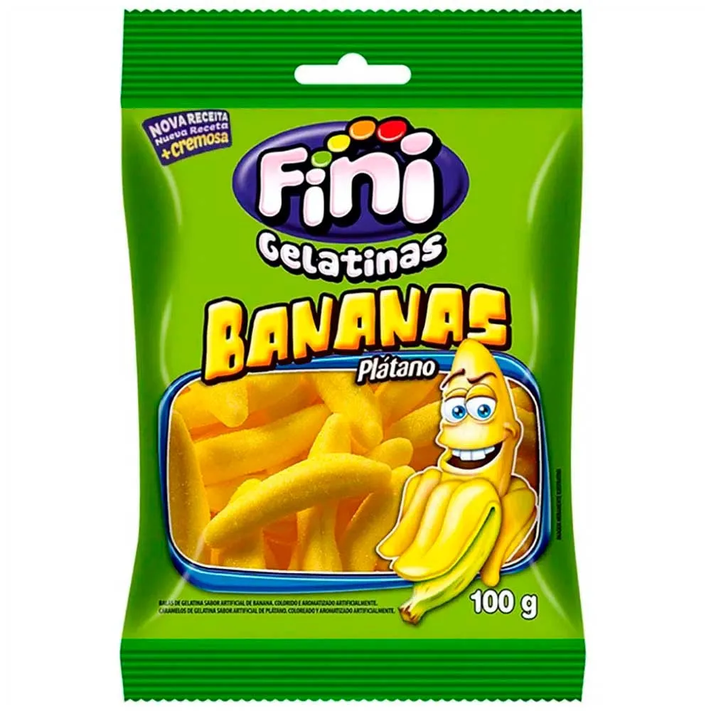 Bala De Gelatina Fini Banana 100g