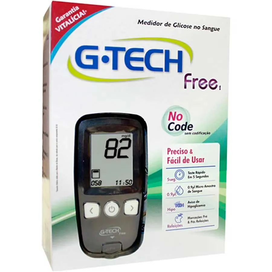 Kit Medidor De Glicose G-tech Free 10 Tiras