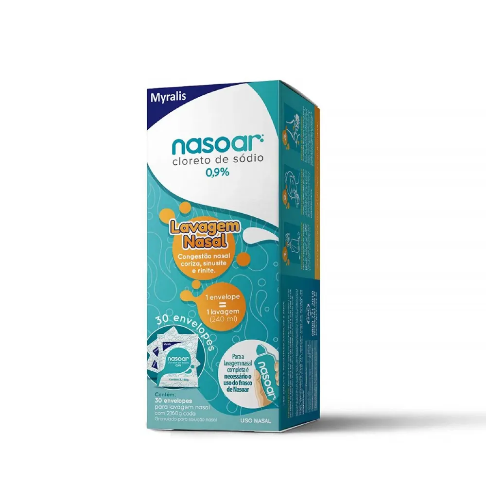 nasoar 0,9% refil granulado para solucao nasal 30 envelopes