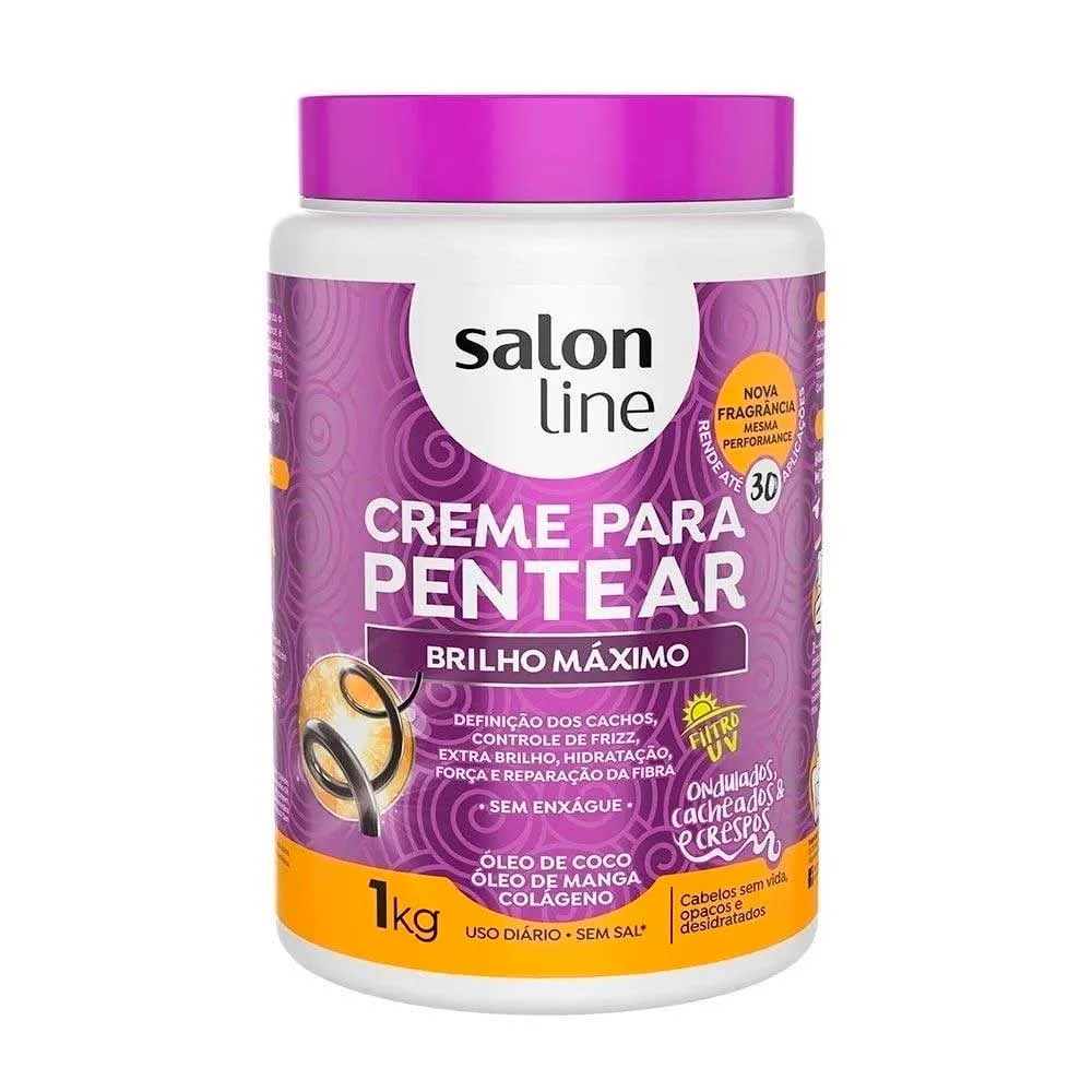 Creme De Pentear Salon Line Brilho Máximo 1kg