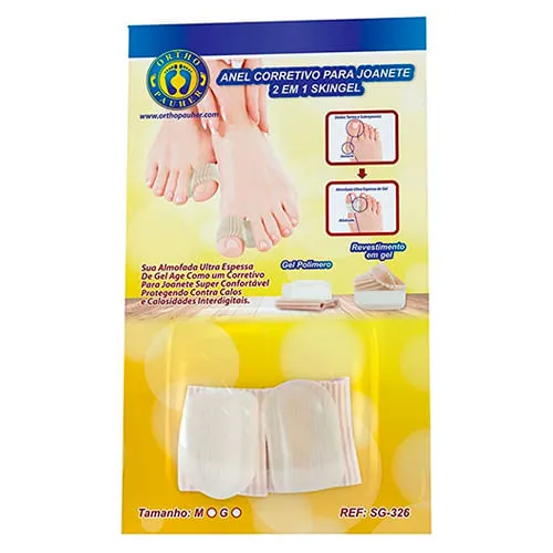 Anel Corretivo De Joanete Ortho Pauher Skingel 2 Em 1 Médio 1 Par