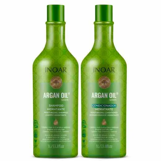 Kit Inoar Argan Oil Shampoo 1l + Condicionador 1l