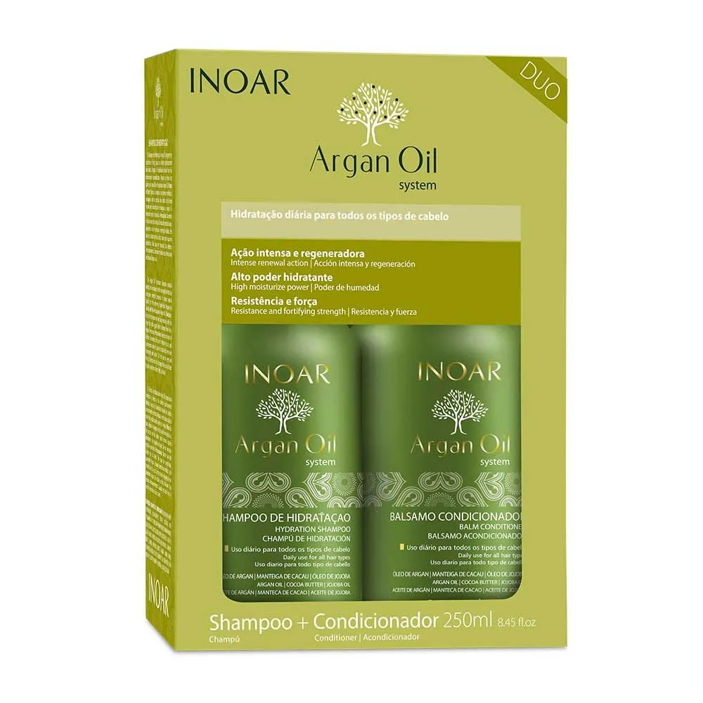 Kit Inoar Argan Oil Shampoo 250ml + Condicionador 250ml