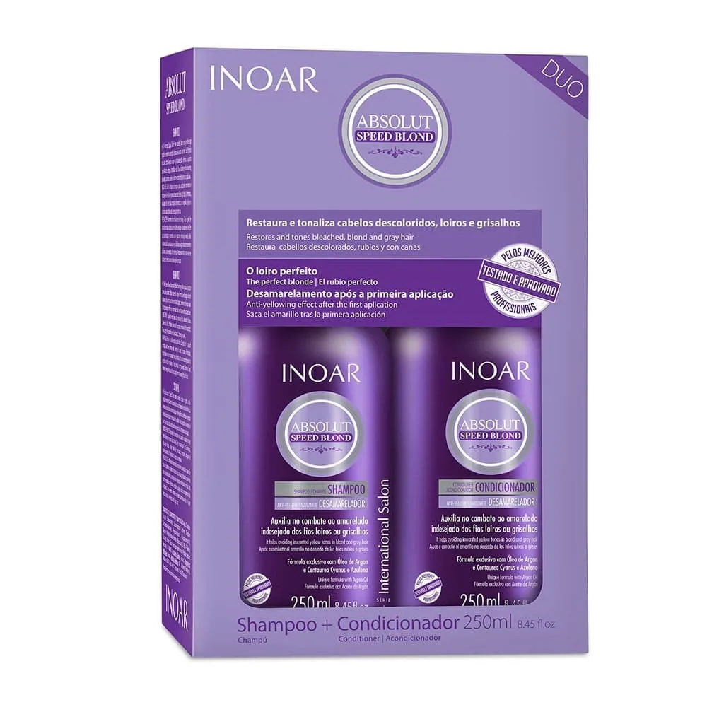 Kit Inoar Absolut Speed Blond Shampoo + Condicionador 250ml