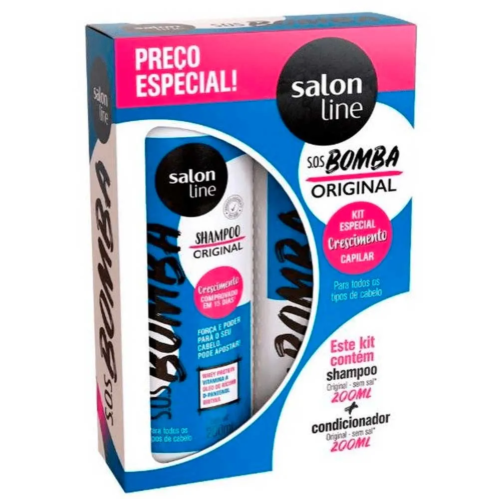 Kit Salon Line Bomba Original Shampoo 200ml + Condicionador 200ml