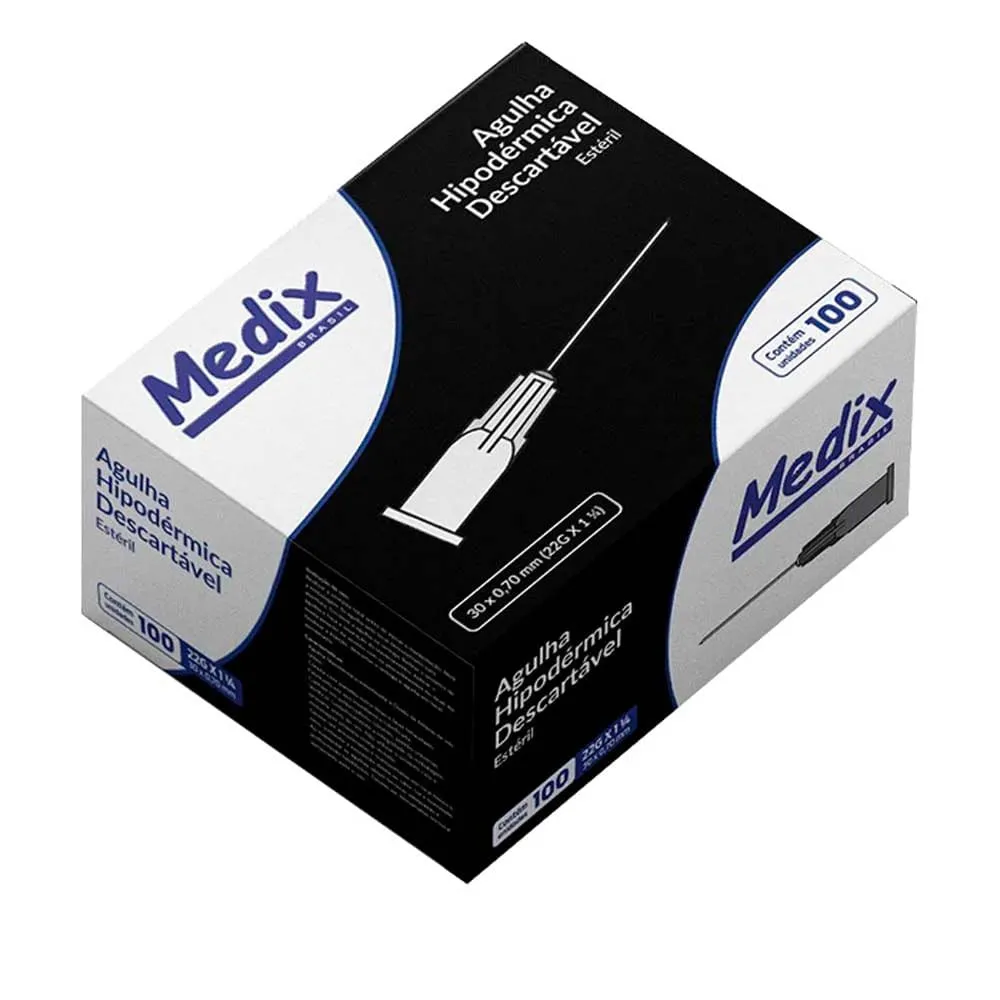 Agulha Descartável Medix 30x0,70mm 100 Unidades