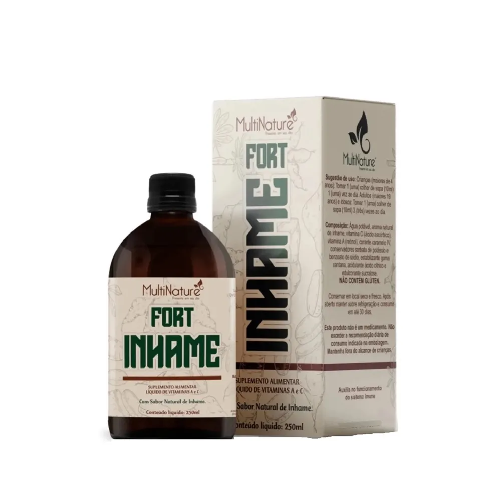suplemento alimentar líquido de vitamina a e c inhame fort multinature 250ml