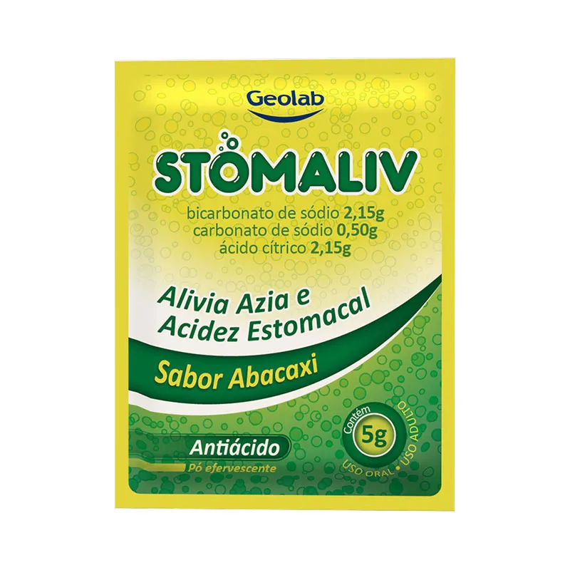 stomaliv 430mg + 430mg + 100mg sabor abacaxi 5g