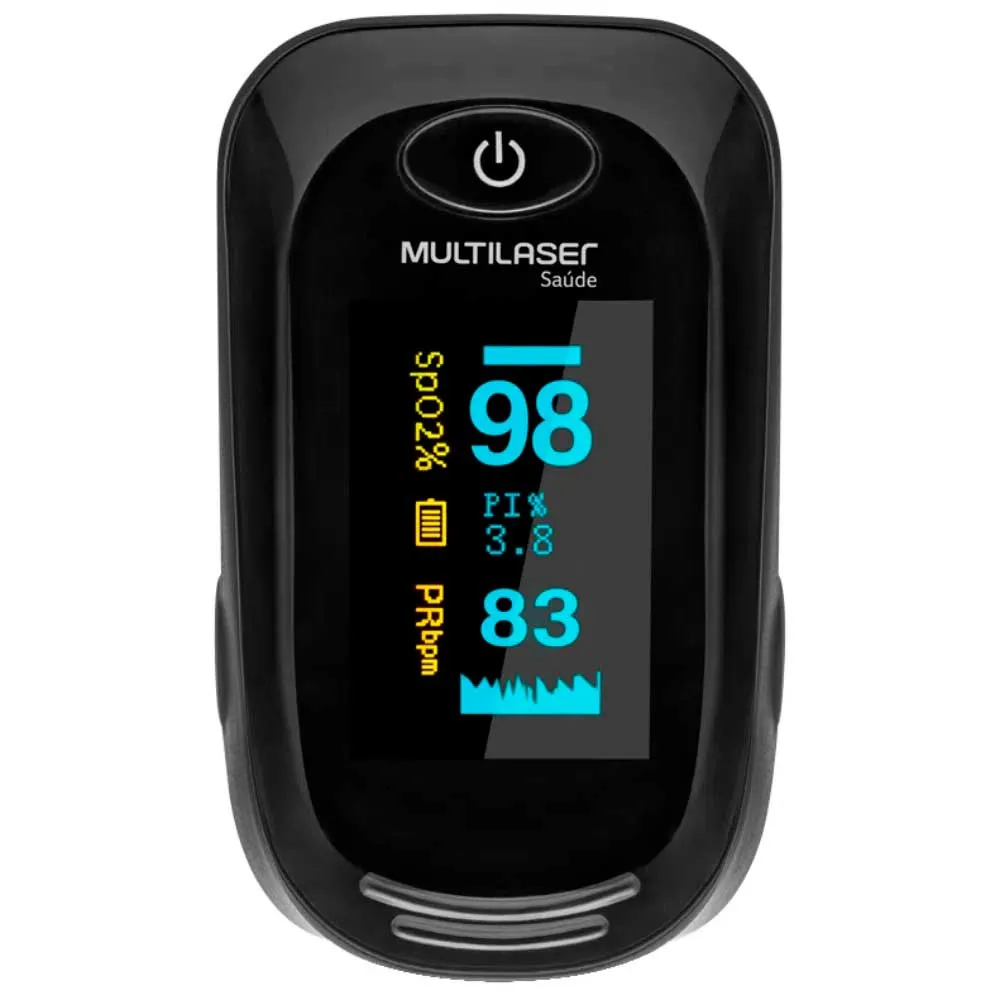 Oxímetro Digital De Pulso Portátil De Dedo Com Curva Plestimográfica Multilaser Saúde Hc261 1 Unidade