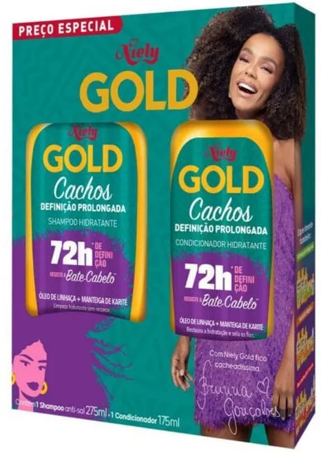 Kit Niely Gold Cachos Definicao Prolongada Sh+cd